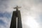 LIsbon, Portugal January 06 , 2017: Sanctuary of Christ the King is in the district of Almada in Lisbon, upside photograph of the