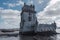 Lisbon, Portugal, January 24, 2020: tourists waiting to enter the belem tower in lisbon