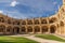 Lisbon, Portugal - May 13, 2020: Courtyard of the Hieronymites Monastery Mosteiro dos Jeronimos