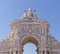 Lisbon, Portugal - May 14: The Rua Augusta Arch in Lisbon on May 14, 2014. Here are the sculptures made of Celestin Anatole