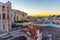 LISBON, PORTUGAL, MAY 30, 2019: Sunset view of Convento do Carmo in Lisbon, Portugal