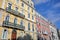 LISBON, PORTUGAL - NOVEMBER 4, 2017: Colorful facades at Principe Real square in Bairro Alto neighborhood