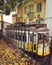 LISBON, PORTUGAL - NOWEMBER 21, 2016: Vintage yellow tram numbe