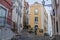 LISBON, PORTUGAL - OCTOBER 10, 2017: Narrow alleys in Alfama neighborhood of Lisbon, Portug