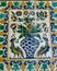 Lisbon, Portugal: street tiles with baroque motifs in Alfama quarter