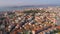 Lisbon Portugal sunny cityscape city centre view aerial panorama 4k drone high