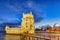 Lisbon Portugal sunset at Belem Tower