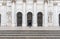 Lisbon, Portugal - Young woman standing in front of the symmetrical building of the Basilica da Estrela