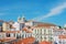 Lisbon skyline including Saint Vicente de Fora Monastery, Portu