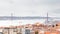 The Lisbon Skyline Towards the Ponte 25 de Abril.