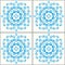 Lisbon tiles Azujelo, Moroccan tiles vector seamless blue design - Portuguese retro navy blue pattern, decorative tile background