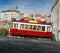 Lisbon tram in Bairro Alto district, Lisbon.