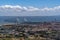 Lisbon Vasco da Gama Bridge aerial view panorama