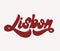Lisbon. Vector hand drawn lettering isolated.