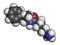 Lisdexamfetamine mesylate ADHD treatment drug molecule. Atoms are represented as spheres with conventional color coding: hydrogen