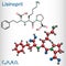 Lisinopril molecule. It is dipeptide, ACE inhibitor used to treat hypertension, heart failure, heart attacks. Structural chemical