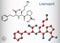 Lisinopril molecule. It is dipeptide, ACE inhibitor used to treat hypertension, heart failure, heart attacks. Structural chemical