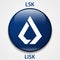 LISK cryptocurrency blockchain icon. Virtual electronic, internet money or cryptocoin symbol, logo