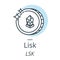 Lisk cryptocurrency coin line, icon of virtual currency