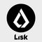 Lisk LSK Vector Logo - Decentralized blockchain applications in JavaScript, crypto currency. Black and white icon