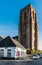 Lissewege, Flanders Belgium - Scenic view over the old marked square and the tower of the Church of Our Lady of the