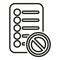 List of blacklist icon outline vector. Data user