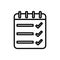 List check mark notepad spiral icon thick line