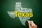 List of cities in Texas USA state word cloud map, concept background