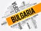 List of cities and towns in Bulgaria, word cloud collage, business and travel concept background