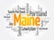 List of cities and towns in Maine USA state, word cloud concept background