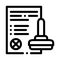 List Denial Stamp Icon Vector Outline Illustration