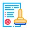 List Denial Stamp Icon Vector Outline Illustration