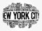 List of streets in New York City, word cloud collage, business and travel concept background