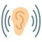 Listen or hear ears communication single isolated icon with flat style