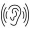 Listen or hear ears communication single isolated icon with outline style