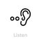 Listen icon. Editable Vector Outline.