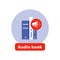 Listen literature, audio book flat icon, opened book, vector illustration