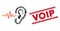 Listen Mosaic and Grunge Voip Seal with Lines