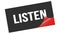 LISTEN text on black red sticker stamp