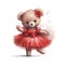 Listen to the whispers of a colorful ballerina teddy bear