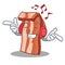 Listening music bacon mascot cartoon style