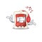 Listening music blood bag mascot cartoon character design