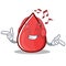 Listening Music Blood Drop Cartoon Mascot Character