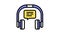 listening music earphones color icon animation