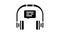 listening music earphones glyph icon animation