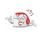 Listening music first aid kit mascot cartoon character design