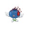 Listening music fresh blueberry character design with mascot