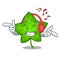 Listening music fresh green ivy leaf mascot cartoon