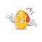 Listening music golden egg cartoon character concept