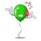 Listening music green ballon with cartoon ribbons beautiful